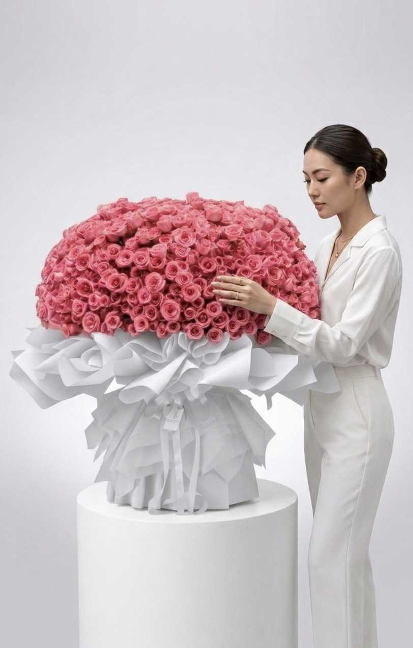 Imperial Pink Rose Dome