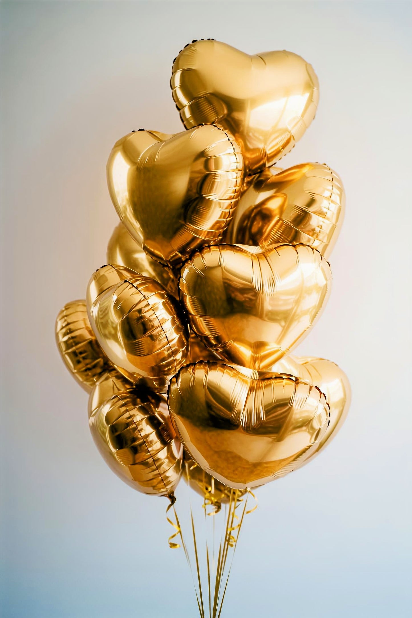 Gold Heart Balloons