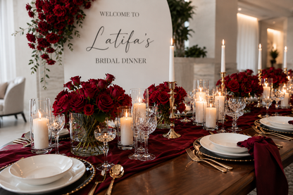 Crimson & Gold Luxury Bridal Dinner