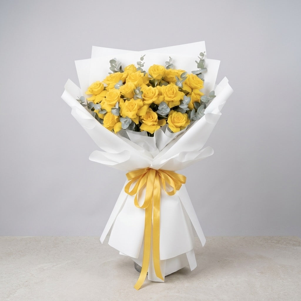 Sunlit Yellow Rose Bouquet