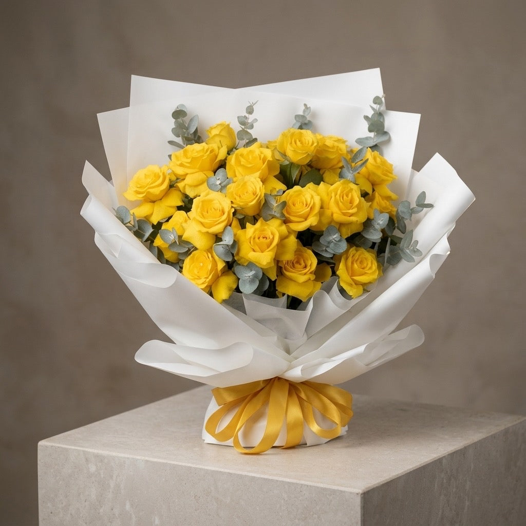 Sunlit Yellow Rose Bouquet