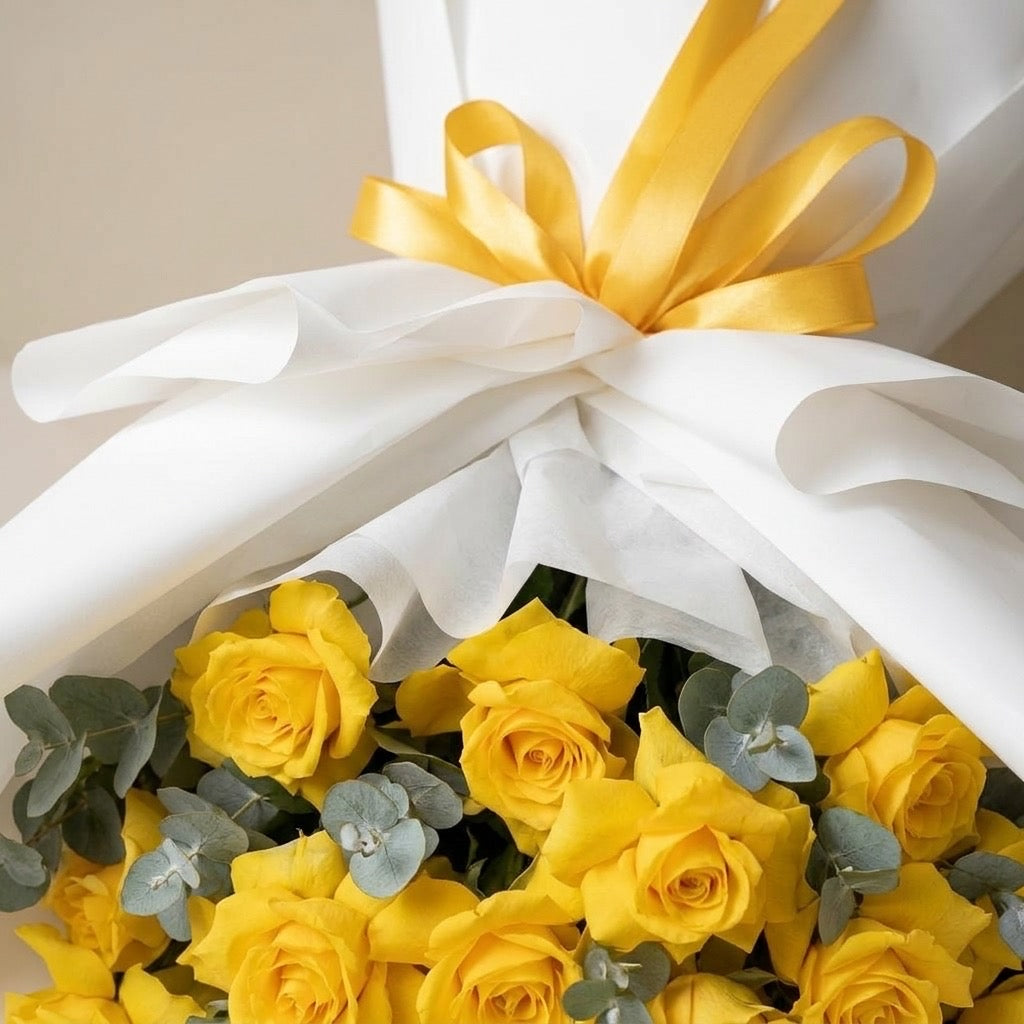 Sunlit Yellow Rose Bouquet