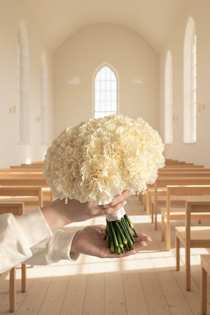 White Velvet Bridal Bouquet