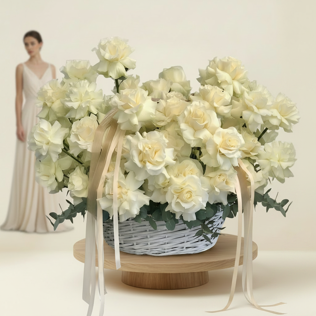 Ivory Elegance Basket