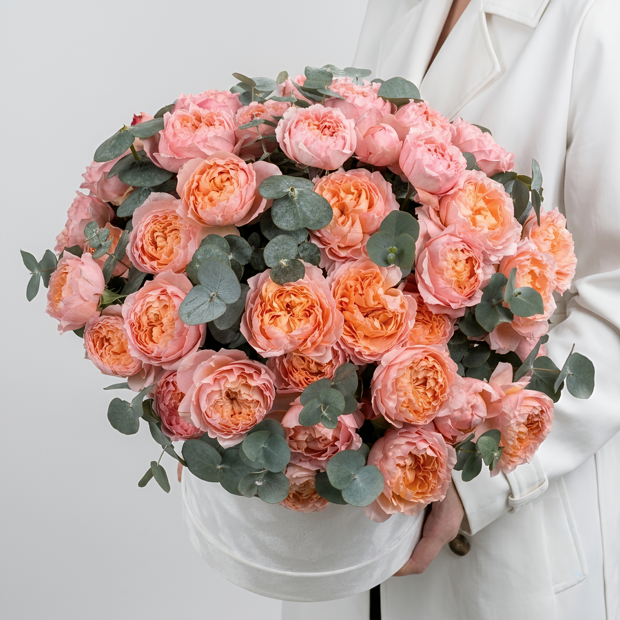 Peach Sorbet Luxury Garden Rose Box