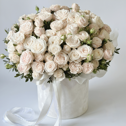 Pure Elegance Cream Rose Hatbox