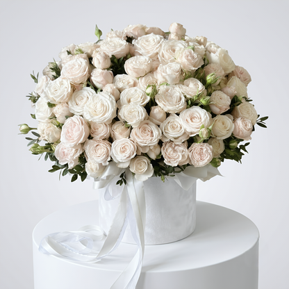 Pure Elegance Cream Rose Hatbox