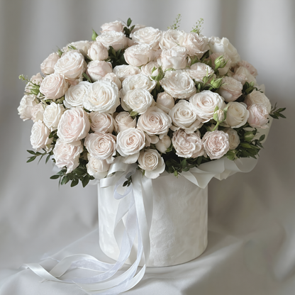 Pure Elegance Cream Rose Hatbox