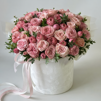 Blush Velvet Premium Garden Rose Box