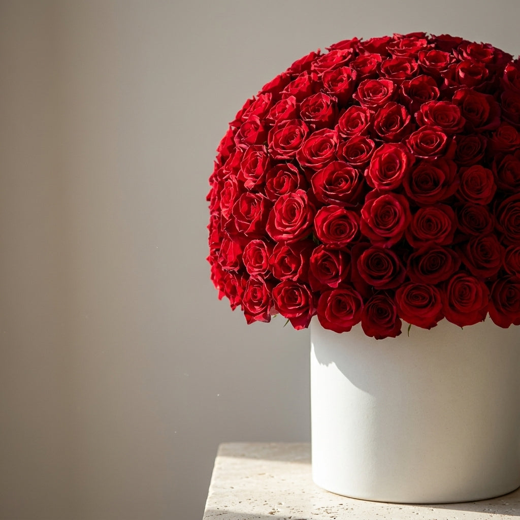 Velvet Rouge Rose Dome